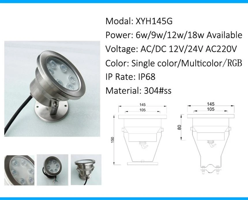 underwater lights 9w rgb fountain led pool underwater light manufacturers for sale